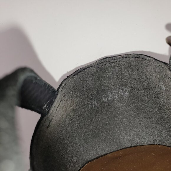 Stuart Weitzman Sz 7 Black TStrap Heels for Neiman Marcus Slits 3" Suede Shoes - Picture 13 of 16